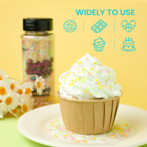 5oz Easter Sugar Sprinkles, Sujoygar Pastel Sprinkles Edible for Cake Decorating Cupcakes Dessert Ice Cream Baking