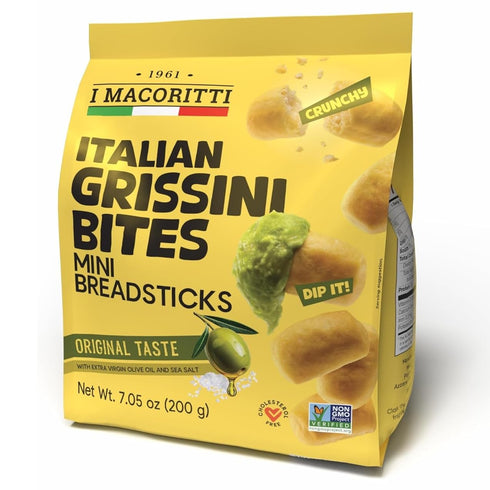 I Macoritti Italian Grissini Bites Mini Breadsticks with Extra Virgin Olive Oil