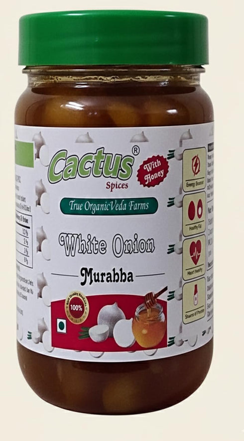 CACTUS SPICES | Homemade White Onion Murabba (Safed Pyaaz Murabba) with Raw Forest Honey
