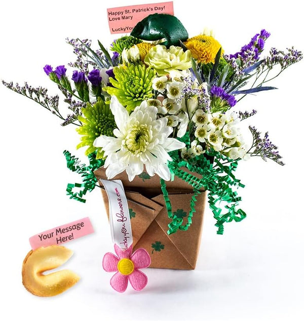 Get Lucky Fresh Cut Live Flowers Arranged in a Takeout Container with