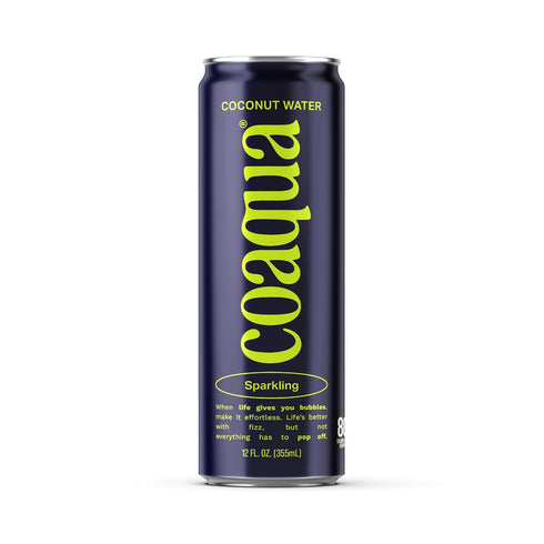 Coaqua Sparkling Coconut Water, 12 Pack, Natural Electrolytes for Hydration, Refreshing Sparkling