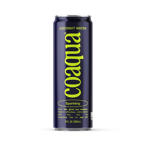Coaqua Sparkling Coconut Water, 12 Pack, Natural Electrolytes for Hydration, Refreshing Sparkling