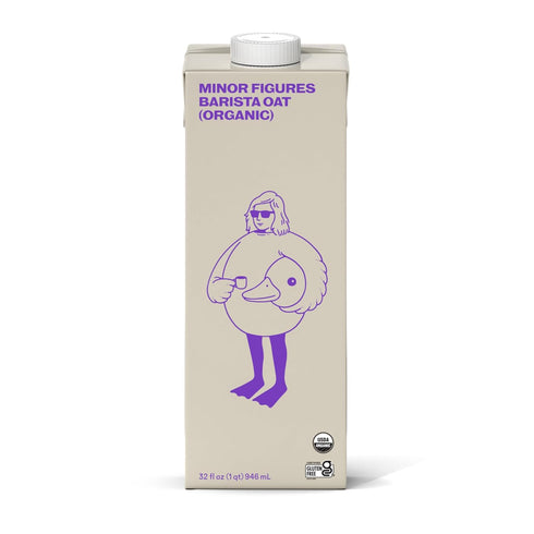 32 Oz 6 Pack Minor Figures - Oat Milk - Organic - Barista Standard - - - Non-GMO - Plant-Based - Vegan - Dairy-Free