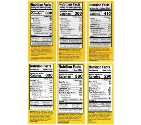 Pack 6, Tasty Bite Bowls Variety, of Mexican Protein, Mediterranean Protein, Indian Protein, Chickpea Biryani, Smoky