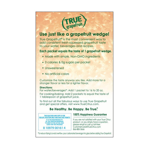 32ct (Pack 1) 0 Packets Packets True Grapefruit of - Water Enhancer - Bulk Dispenser - Calorie Drink Mix For Water