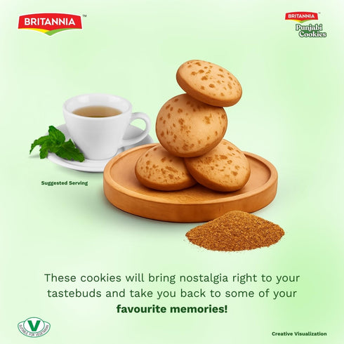 500g 17.63oz (Pack 1) Britannia Punjabi Ajwain Cookies | Savory Carom Seed Indian Biscuits | Crunchy Eggless Vegetarian