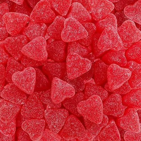 Gummy Gummy Gummies (2 Sugar Dusted Sweet Cherry Candy Hearts - Red Cherry Jelly Hearts - Fun Shape Vibrant Valentine