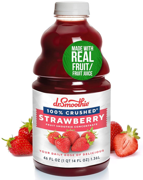 Dr. Smoothie 100% Crushed Strawberry Smoothie Concentrate| Non-GMO, Vegan, No Fat, Gluten-Free,