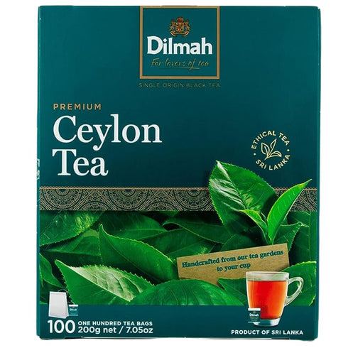 100 Pack)-Strong, packed Dilmah Premium Ceylon Black Tea - Tea Bags (Single Robust, and Aromatic for everyday