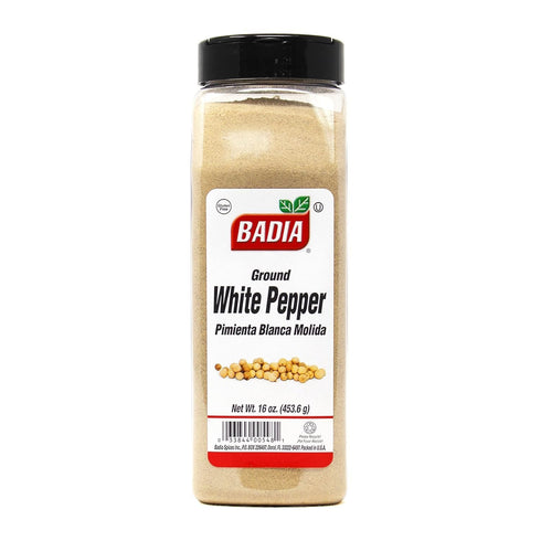 Badia Ground White Pepper, 16 oz Smooth, Mellow Heat and Delicate Flavor