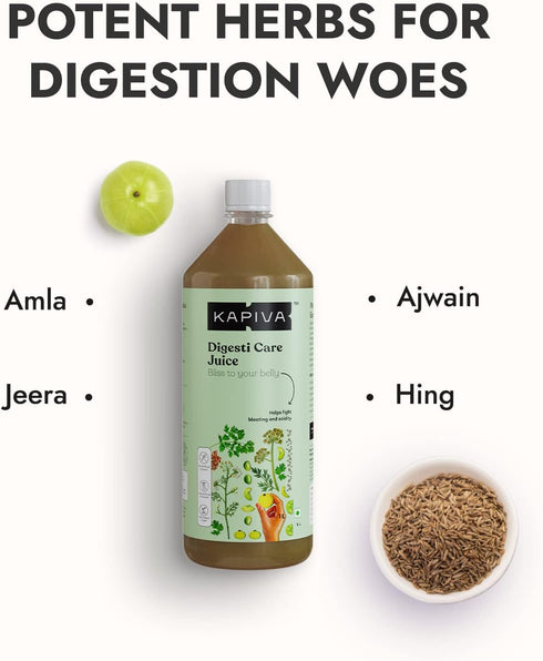 1L 5 Kapiva Digesti Care Juice - Provides Relief From Acidity & Bloating | Blend of Ayurvedic Herbs to Aid Digestion