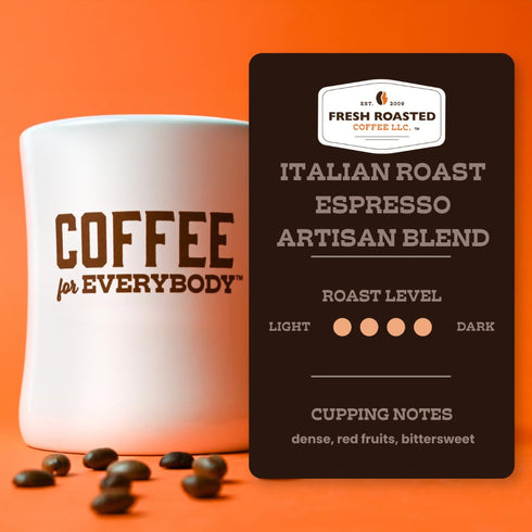5 lb (80 oz), Fresh Roasted Coffee, Italian Roast, Dark, Kosher, Whole Bean