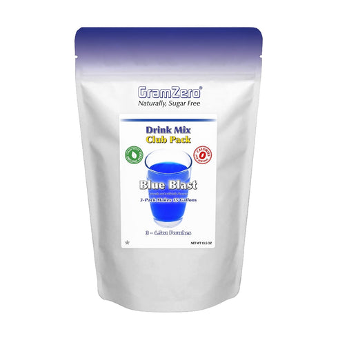 GramZero Blue Blast Zero Calorie Sugar Free Drink Mix, Great For Nutrition