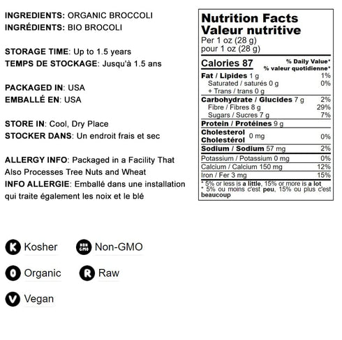 1 100% Food to Live Organic Broccoli Powder, Pound - Non-GMO, Raw, Kosher, Pure, Ground from Whole Vegetables, Vegan