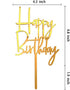 Happy Birthday Cake Topper for Party Decorations - Mirror Gold Acrylic
