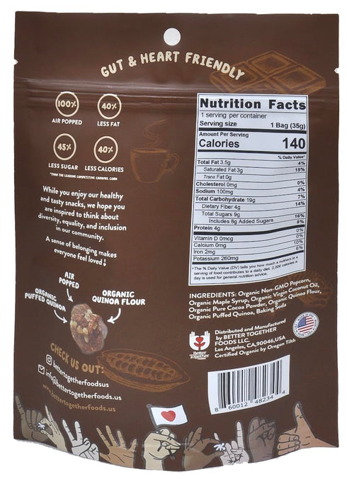 Pack 3) QuinoWow! Organic Quinoa Popcorn Low Sugar, High Fiber, Air Popped, Vegan & Gluten Free Made with Pure Organic