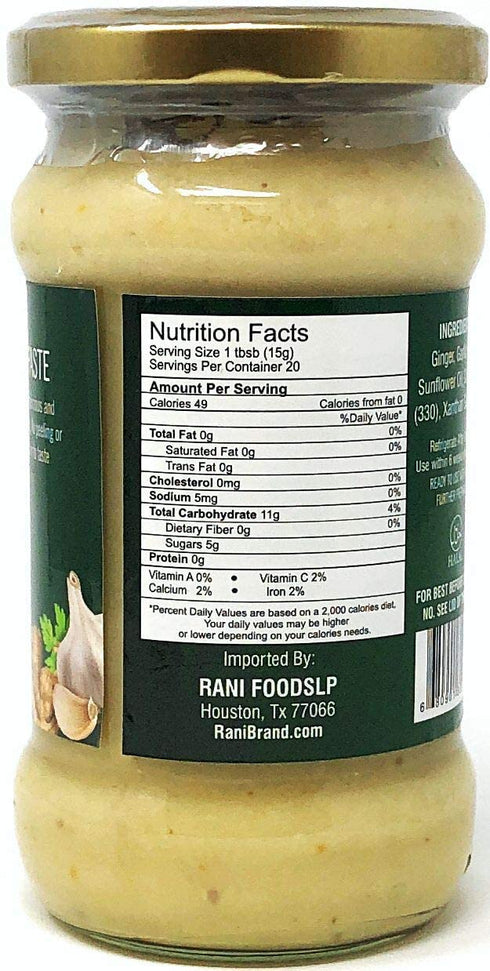 10.5oz (300g) Asian Kitchen Ginger Garlic Cooking Paste Glass Jar ~ Vegan | Gluten Free | NON-GMO | No Colors | Indian