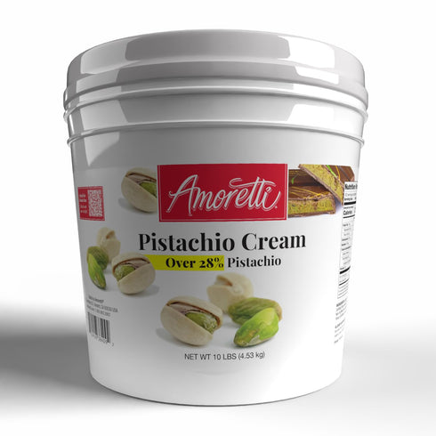 28% 11 oz Amoretti - Pistachio Cream (Over Pistachios)