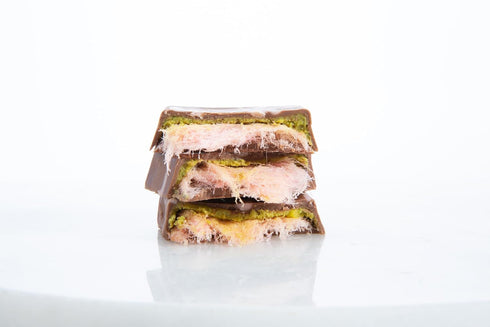 10 Carians Angel Hair Pomegranate Cotton Candy, Dubai Chocolate Candy with Pistachio and Kunafa, Individually Wrapped