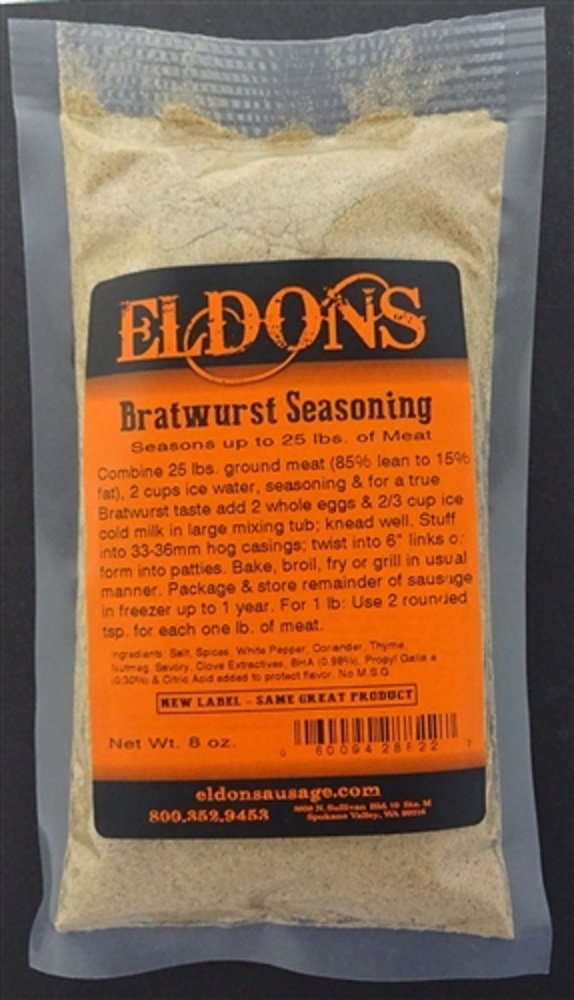 Eldons Bratwurst Fresh Sausage Seasoning Seasons 25 Lbs. #882