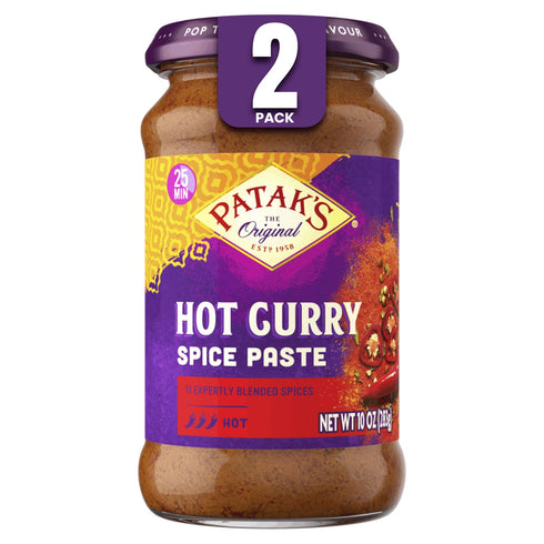 Pataks Hot Curry Spice Paste - Hot Indian Cooking Paste with Freshly