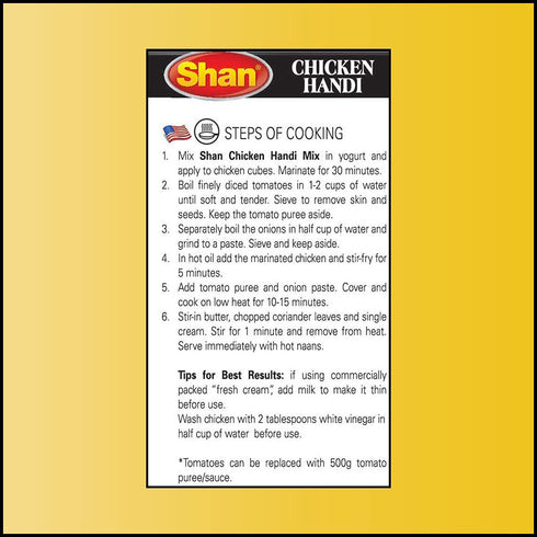 Shan Chicken Handi Recipe and Seasoning Mix 1.76 oz (50g) - Spice Powder for Juicy Chicken
