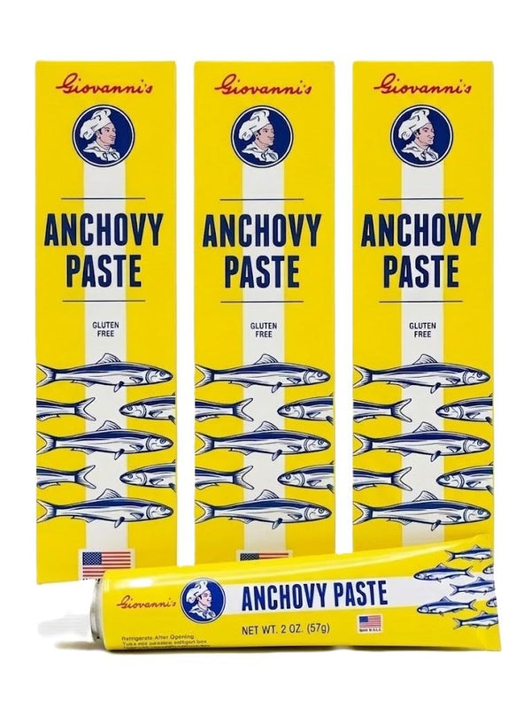 Giovanni's PASTE Giovanni's Anchovy Paste, 2oz (Pack of 3) | Seed Oil Free |