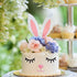 Qerleny Happy Birthday Cake Topper, Little White Rabbit Set for Birthday Party Decoration