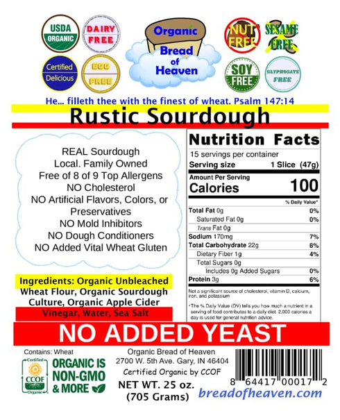Organic Bread of Heaven 2 ~ Rustic Sourdough Bread - loaves ~ USDA Organic