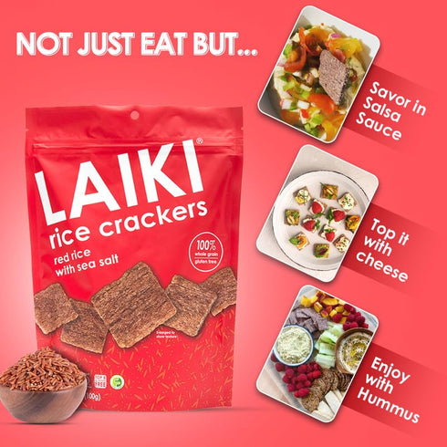 3.53 (Pack 8) Rice Crackers - Gluten Free Snacks - Deliciously Light and Airy Crunch - Allergen-Friendly, Vegan