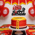 Firefighter-Themed Glitter Fire Truck Cake Topper for Kids' Birthday Parties