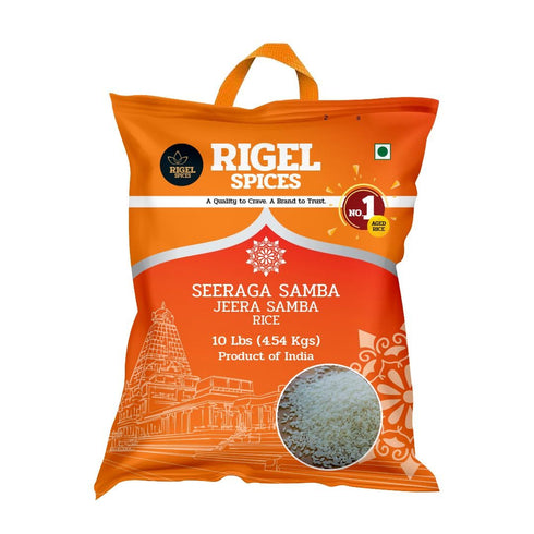Rigel Spices Premium Seeraga Samba Rice - Aromatic Aged Short-Grain Rice, 10