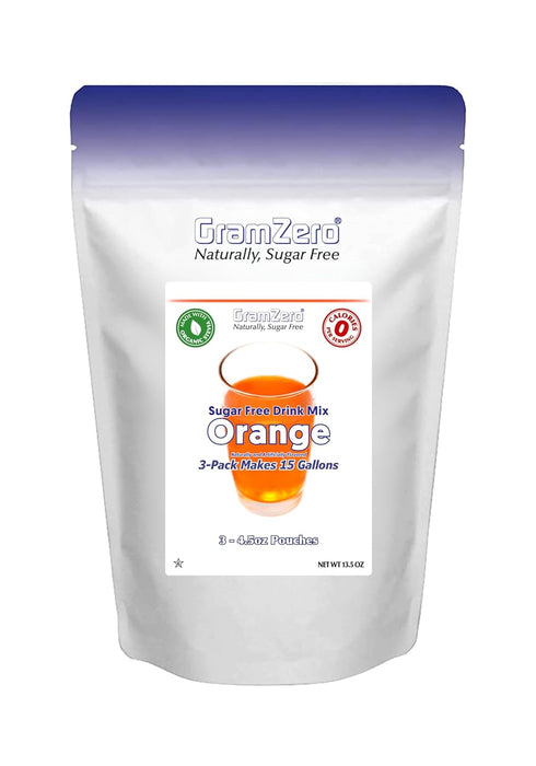 GramZero Orange Zero Calorie Sugar Free Drink Mix, Great For Nutrition Club