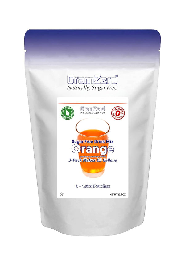 GramZero Orange Zero Calorie Sugar Free Drink Mix, Great For Nutrition Club