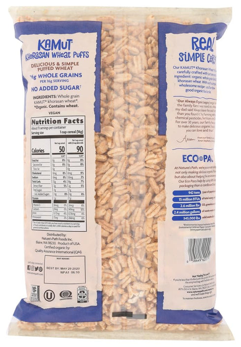 6 oz (170 Nature's Path Organic Khorasan Wheat Puffs Cereal, g)