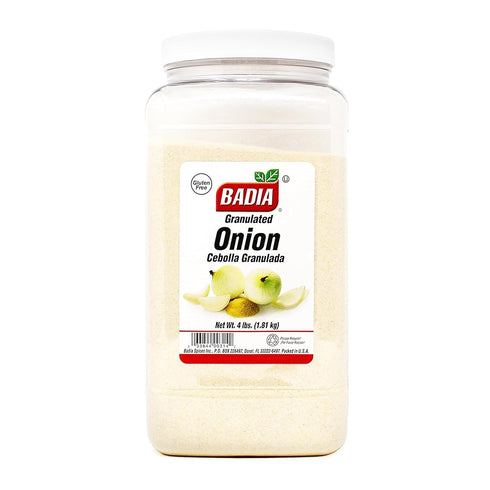 4 Badia Granulated Onion, Pound Cebolla Granulada, for Cooking, Grilling & Marinades, Perfect Flavor Enhancer