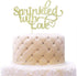 Sprinkled with Love Cake Topper for Baby Shower, Wedding, Birthday Party Decorations, Gold Glitter