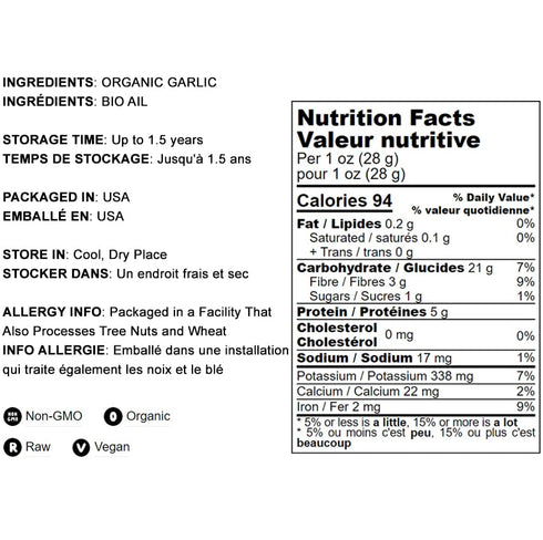 1 Food to Live Organic Garlic Powder, Pound Non-GMO, Raw, Dried, Sirtfood, Bulk