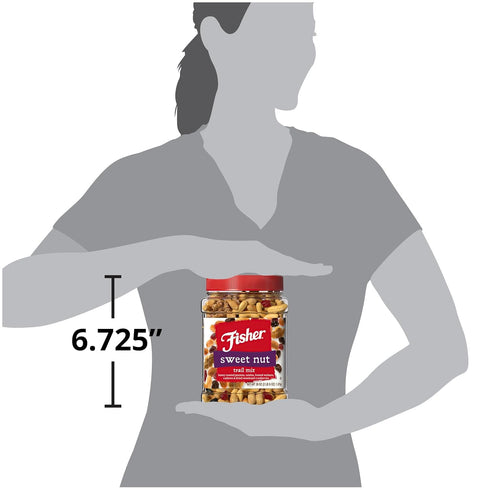 38 oz (Pack 1), Fisher Snack Sweet Nut Bulk Trail Mix, of Honey Roasted Peanuts, Raisins, Frosted Walnuts, Cashews