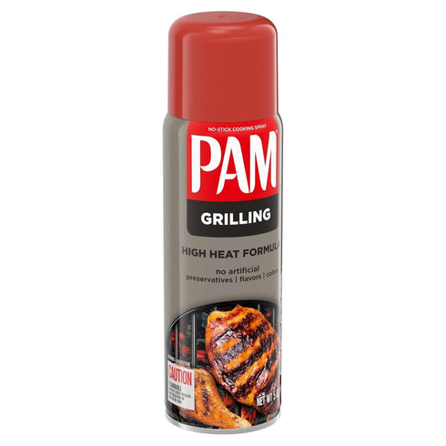 Pam No-Stick Cooking Spray, Grill, High Temperature, 5 OZ (141 g) Each, Pack of 2
