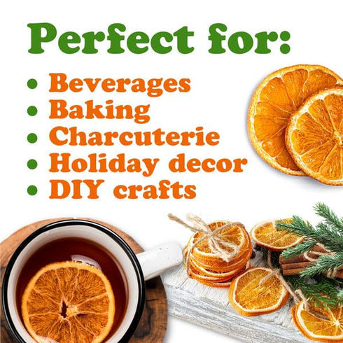 3 Food to Live Organic Dry Orange Slices, Ounces Natural Dehydrated Citrus for Cocktails, Baking, Tea, Holiday