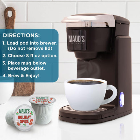 Pack, 42 6 100% Maud's Holiday Blend Coffee Pods Variety ct, Assorted Flavors, Medium Roast Coffee in Single Serve Pods