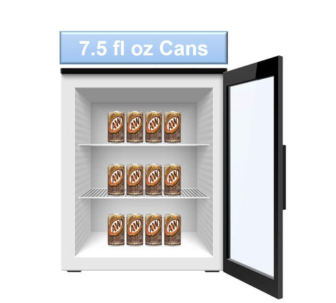 SUPOOBE 7.5 oz Pack, 24 Count Root Beer Mini Soda Cans, Soft Drinks Bulk Snacks Small Refrigerator & Snack Pantry Drink