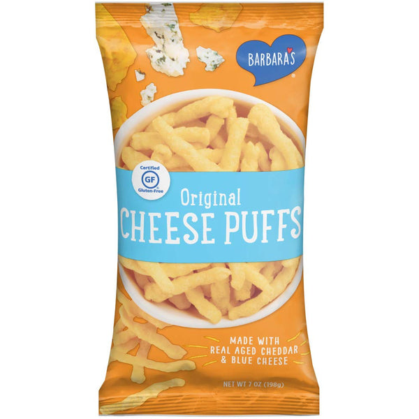 Barbara's Bakery Original Cheese Puffs, Cheddar Puff Kids Snack Made With Real