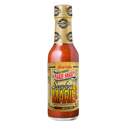 10 oz Marie Sharps Smokin Marie Smoked Habanero Sauce Special Edition, | All-Natural Belizean Hot Sauce | Smoky & Spicy