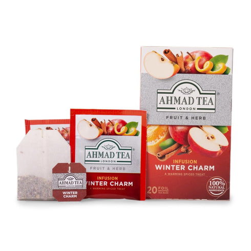 Ahmad Tea Herbal Tea 'Winter Charm' - Apple, Cinnamon, & Orange Peel, 20 ct (Pack of 1) - Decaffeinated, Sugar-Free