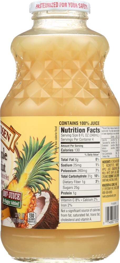 32 fl.oz (Pack 6) Knudsen Juice, Pineapple Coconut