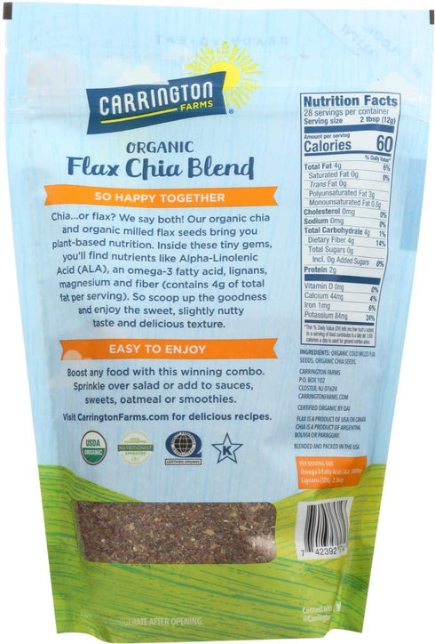 12 oz (340 g)(pack 2) Carrington Farms, Ready To Eat Flax Chia Blend
