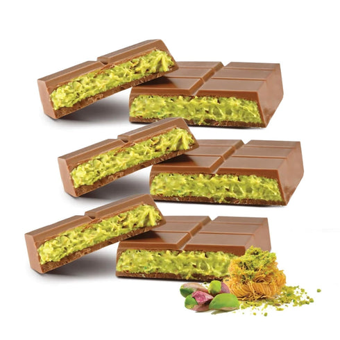 Generic Dubai Chocolate Bar Pistachio | Milk Chocolate Filled with Pistachio Cream and