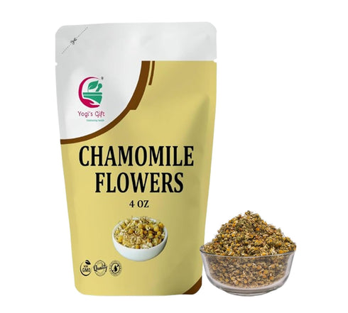 Chamomile Flowers 4 oz, 100% Natural Loose Leaf Chamomile Tea, Whole Dried